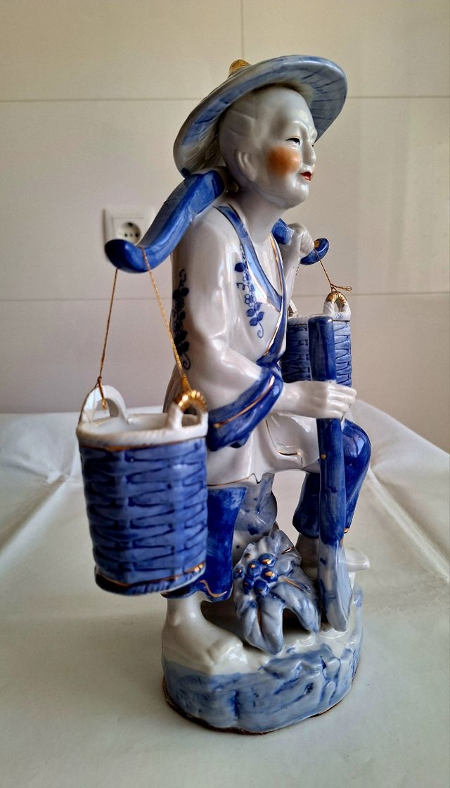 2 Figuras porcelana ancianos pescadores