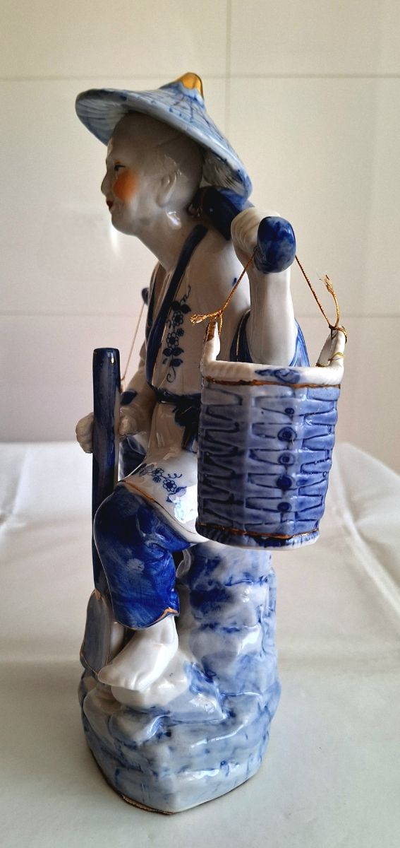 2 Figuras porcelana ancianos pescadores