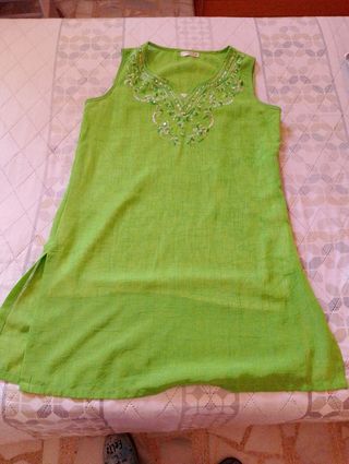 Vestido caftán verde
