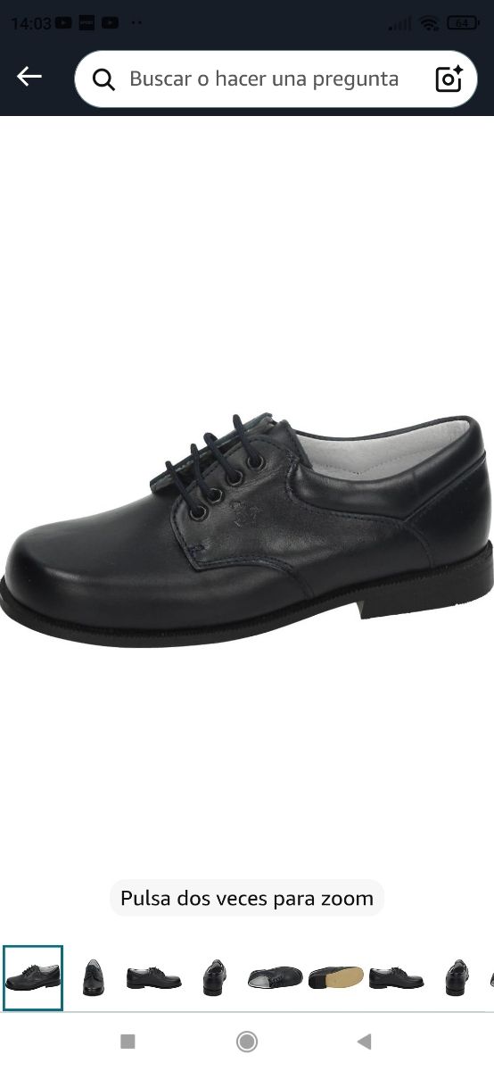 Zapatos niño piel negros talla 34