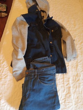Chaqueta vaquera+Pantalones niño talla 13-14