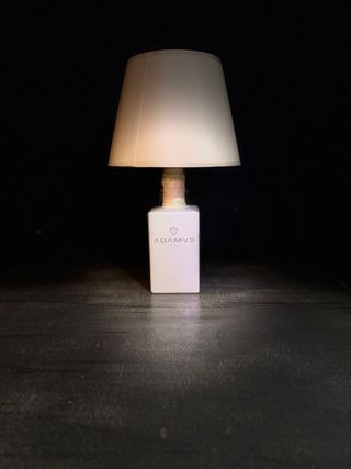 Lampada artigianale da tavolo con bottiglia di gin