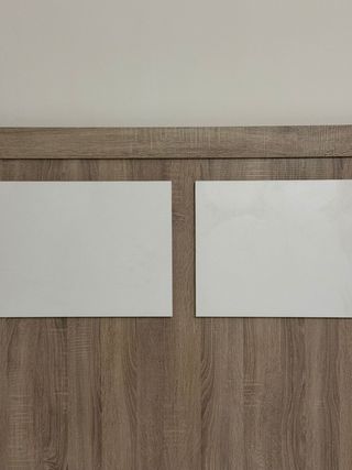 Cabecero cama madera blanco-marrón