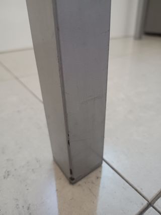 Mesa cristal gris moderna