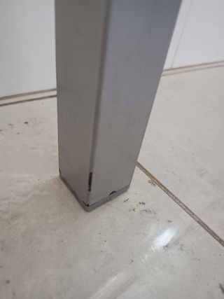 Mesa cristal gris moderna