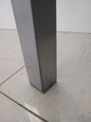 Mesa cristal gris moderna