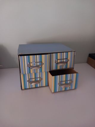 Mini cajonera azul 25x21x17cm