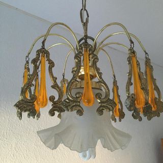 Lampara techo vintage dorada