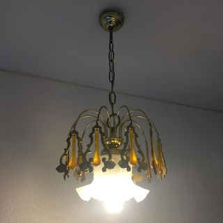 Lampara techo vintage dorada