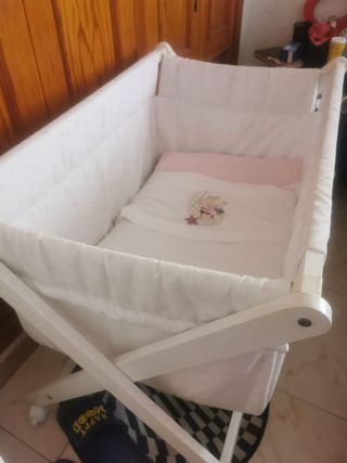 Mini cuna blanca estrellas
