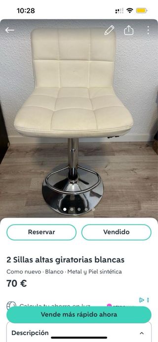 Taburete blanco diseño moderno