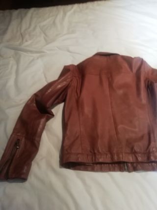 Cazadora piel Massimo Dutti marrón Talla M