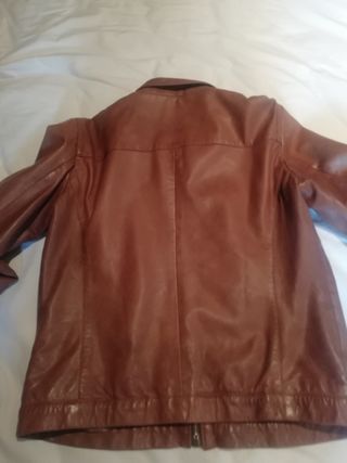 Cazadora piel Massimo Dutti marrón Talla M