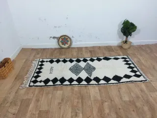 Tappeto boho bianco-nero elegante