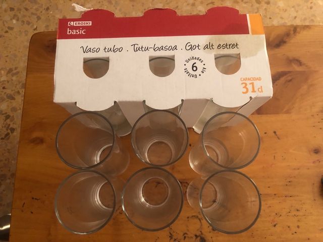 6 Vasos tubo ERoski basic 31cl
