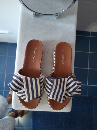 Ciabatte Sweet Shoes blu/bianche n.36