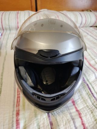 Casco moto BMW plata