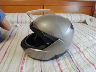 Casco moto BMW plata