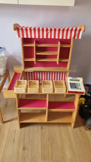Tienda madera niños + regalo caja registradora
