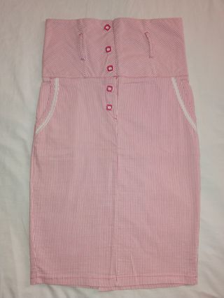 Falda de rayas rosa blanco Talla S