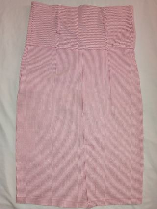 Falda de rayas rosa blanco Talla S