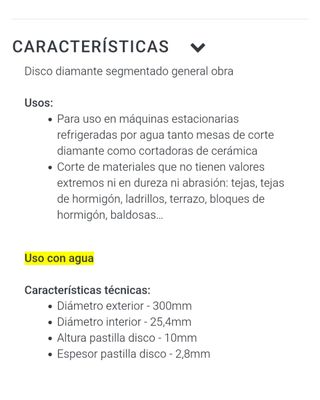 Discos radial diamante de 230 y 300
