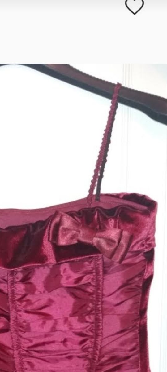 Corpiño granate terciopelo-rasó