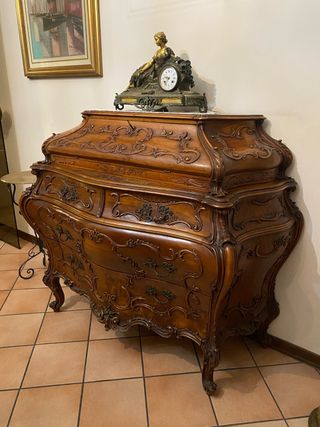 Trumeau Scrivania Antica in Legno con ribalta