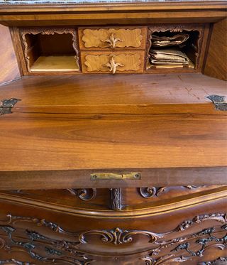 Trumeau Scrivania Antica in Legno con ribalta