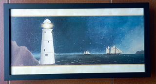 Quadri con fari in cornice nera 40x20