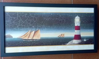 Quadri con fari in cornice nera 40x20