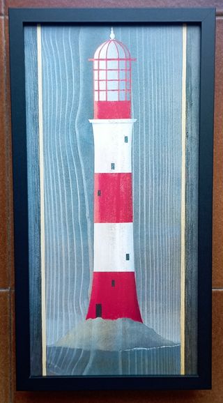 Quadri con fari in cornice nera 40x20