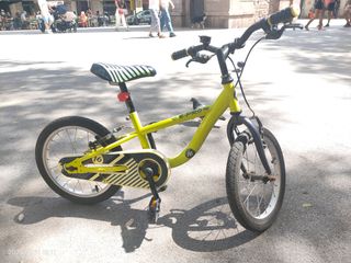 Bicicleta infantil 16" B-Pro amarilla fluorescente