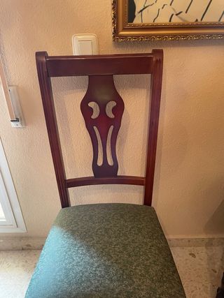 4 sillas comedor - madera y tela