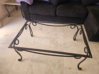Mesa centro forja negra - cristal