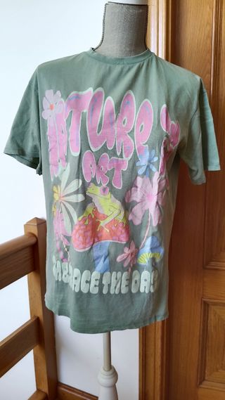 Camiseta H&M niña - Verde oliva