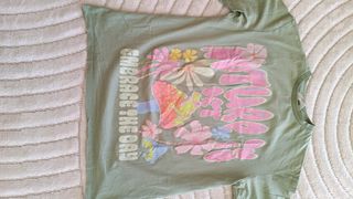 Camiseta H&M niña - Verde oliva