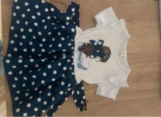 Vestito bambina pois blu