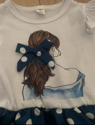Vestito bambina pois blu