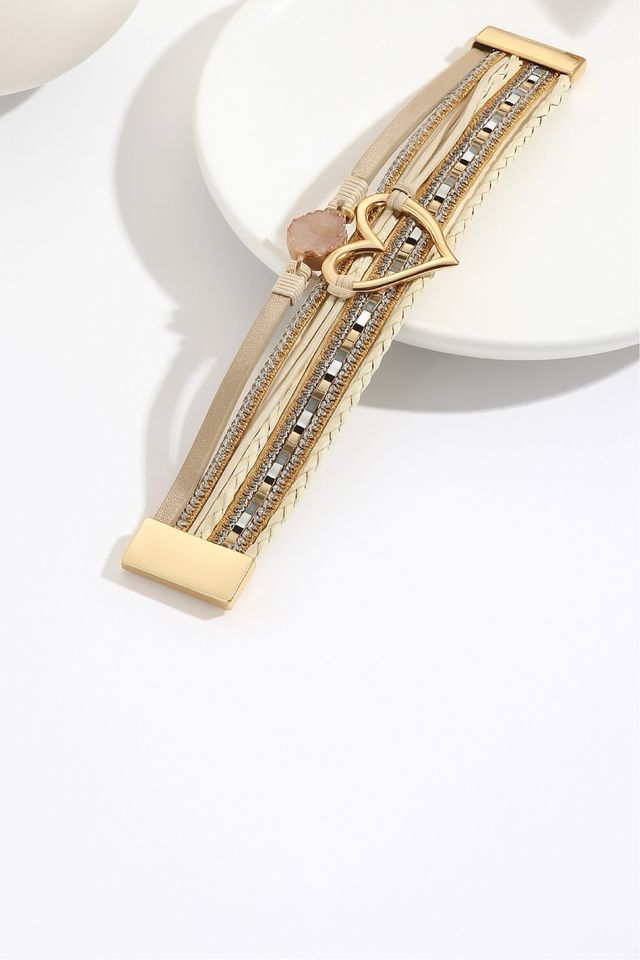 Brazalete dorado corazón