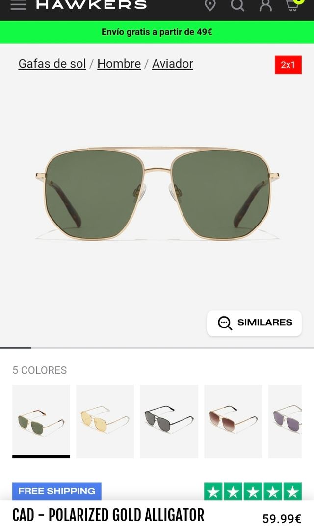 Hawkers Gafas - Oro Alligator