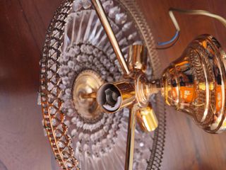 Lámpara lágrimas cristal dorada