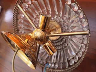 Lámpara lágrimas cristal dorada