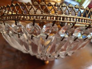 Lámpara lágrimas cristal dorada