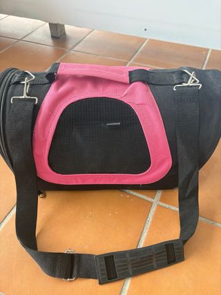 Transportín mascotas - negro y rosa