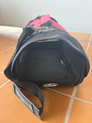 Transportín mascotas - negro y rosa