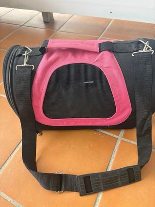 Transportín mascotas - negro y rosa
