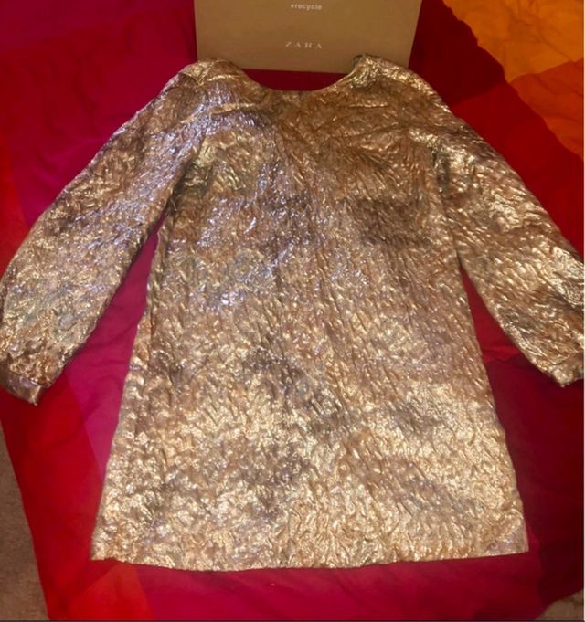 Miniabito Zara oro champagne Tg S