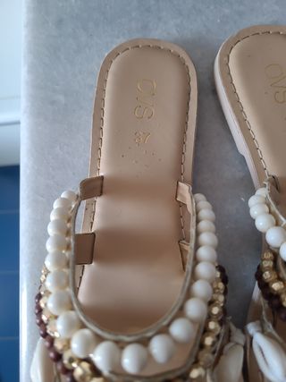 Ciabatte gioiello oro beige n.37