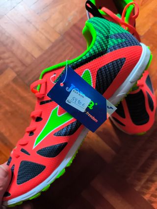 Zapatillas running Junior - Naranja-Verde